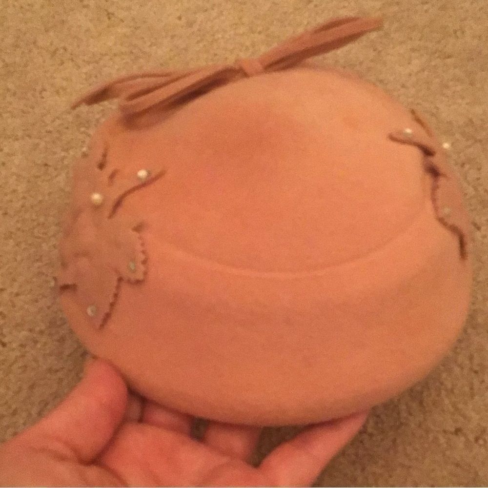 Vintage Terry Sales Wool Elegant Blush Pink Beret Hat - Picture 2 of 6